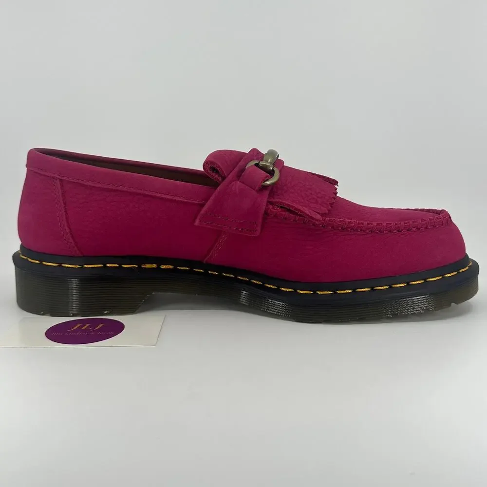 Dr. Martens Adrian Snaffle Fuchsia Pink Horsebit Kiltie Loafers Size 11 M/ 12 W